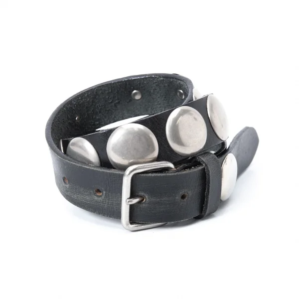ジュンヤワタナベ コムデギャルソンJUNYA WATANABE COMME des GARCONS ビッグスタッズカウレザーベルト 黒 K-127845_001