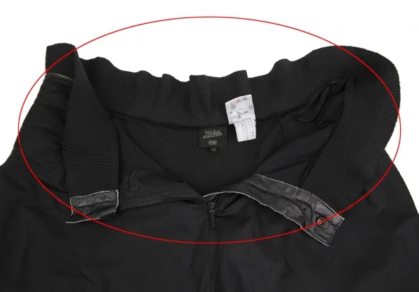 ジャンポールゴルチエファムJean Paul GAULTIER FEMME ナイロンコットンウエスト切替ロングスカート 黒40 K-127858_005