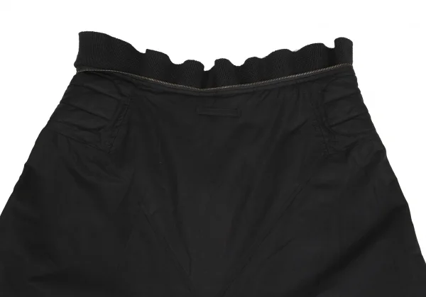 ジャンポールゴルチエファムJean Paul GAULTIER FEMME ナイロンコットンウエスト切替ロングスカート 黒40 K-127858_014