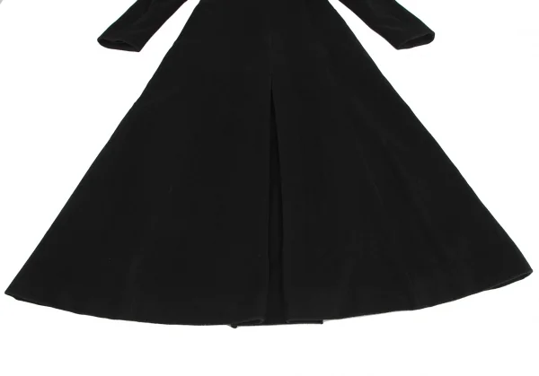 ジャンポールゴルチエファムJean Paul GAULTIER FEMME アンゴラウールベルトダブルジップアップロングコート 黒42 K-127865_017
