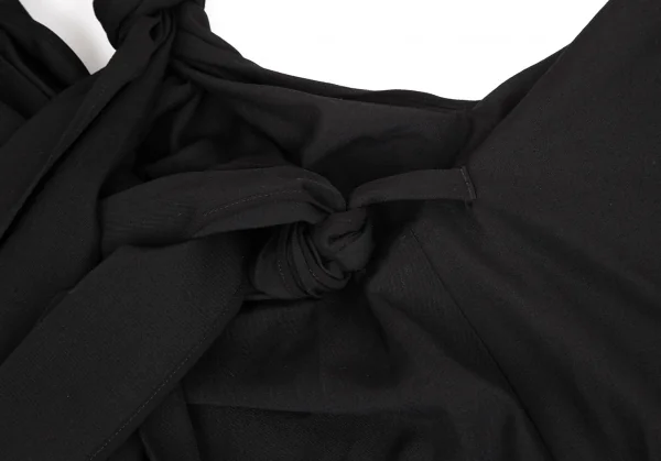 ヨウジヤマモト ファムYohji Yamamoto FEMME ウールギャバロープ留めデザインワンピース 黒1 K-127875_010