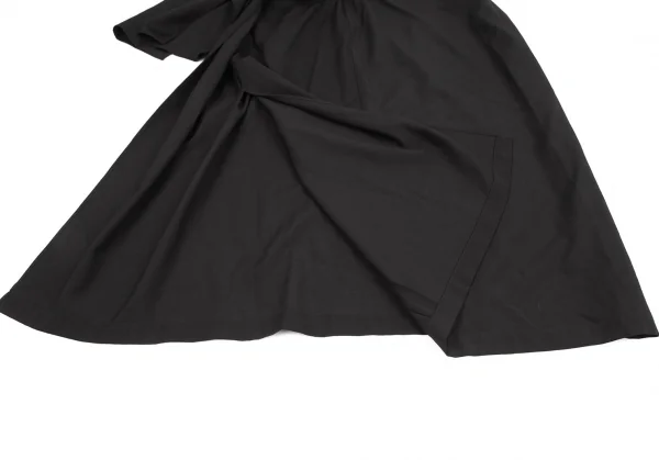 ヨウジヤマモト ファムYohji Yamamoto FEMME ウールギャバロープ留めデザインワンピース 黒1 K-127875_011