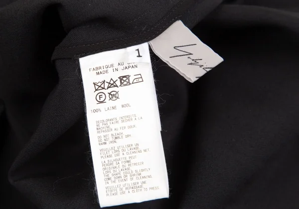 ヨウジヤマモト ファムYohji Yamamoto FEMME ウールギャバロープ留めデザインワンピース 黒1 K-127875_013