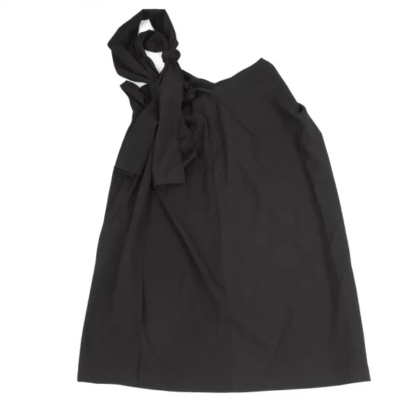 ヨウジヤマモト ファムYohji Yamamoto FEMME ウールギャバロープ留めデザインワンピース 黒1 K-127875_007