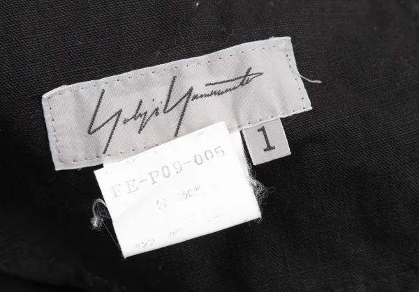 ヨウジヤマモト ファムYohji Yamamoto FEMME コットン変形ポケットデザインステッチワークパンツ 黒1 K-127877_015