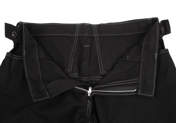 ヨウジヤマモト ファムYohji Yamamoto FEMME コットン変形ポケットデザインステッチワークパンツ 黒1 K-127877_005