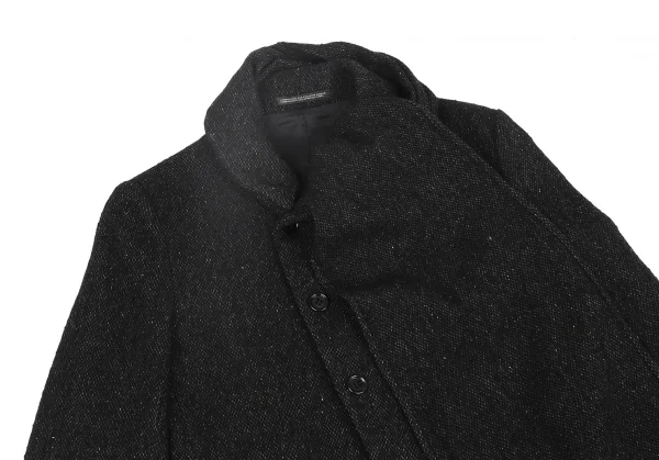 ヨウジヤマモト ノアールYohji Yamamoto NOIR ウールシルクマフラーカラー２wayジャケット 黒1 K-127880_003