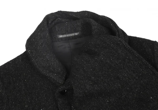 ヨウジヤマモト ノアールYohji Yamamoto NOIR ウールシルクマフラーカラー２wayジャケット 黒1 K-127880_004