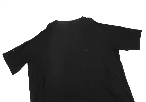 ヨウジヤマモト ノアールYohji Yamamoto NOIR テンセルドルマンスリーブポンチョワンピース 黒1 K-127888_003