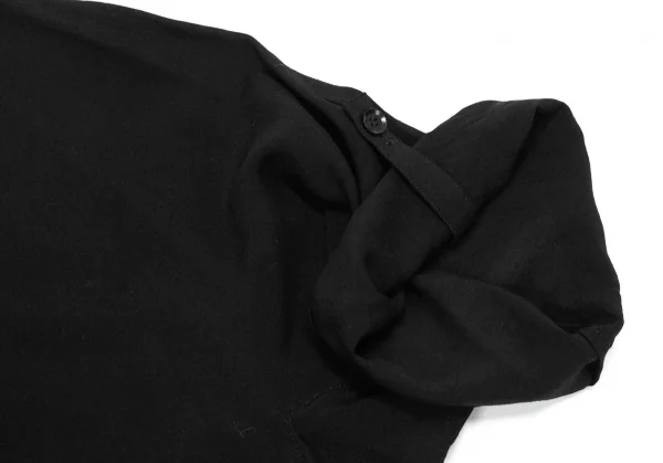 ヨウジヤマモト ノアールYohji Yamamoto NOIR テンセルドルマンスリーブポンチョワンピース 黒1 K-127888_008