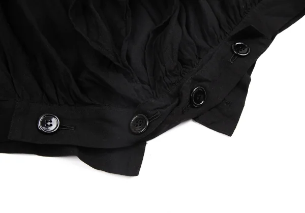 ヨウジヤマモト ノアールYohji Yamamoto NOIR コットン裾ボタンフロントジッパー2wayパンツスカート 黒1 K-127891_010