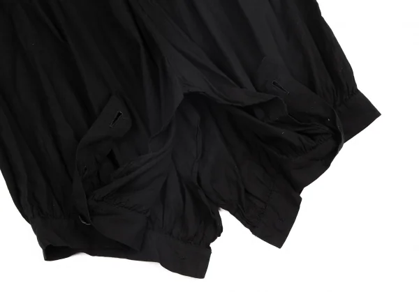 ヨウジヤマモト ノアールYohji Yamamoto NOIR コットン裾ボタンフロントジッパー2wayパンツスカート 黒1 K-127891_011
