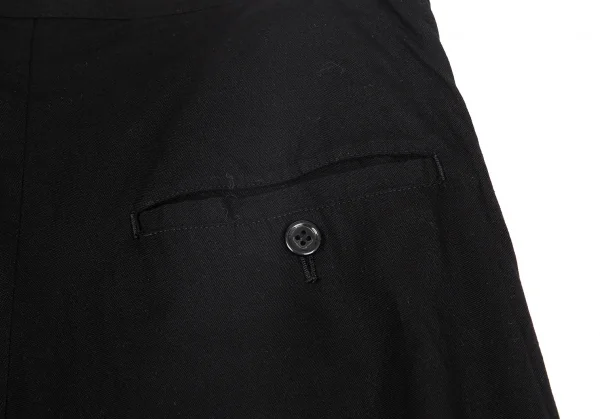 ヨウジヤマモト ノアールYohji Yamamoto NOIR コットン裾ボタンフロントジッパー2wayパンツスカート 黒1 K-127891_015