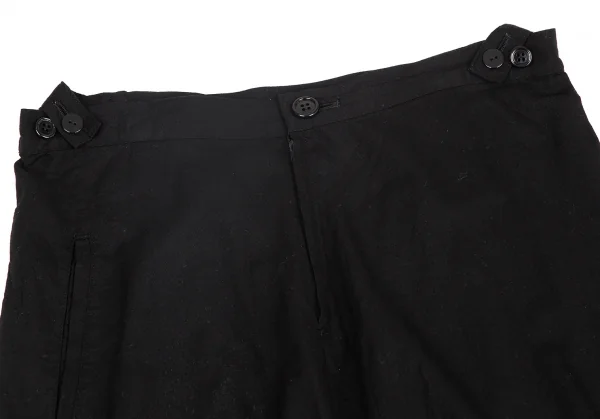 ヨウジヤマモト ノアールYohji Yamamoto NOIR コットン裾ボタンフロントジッパー2wayパンツスカート 黒1 K-127891_004