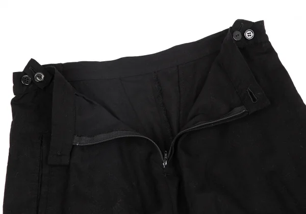 ヨウジヤマモト ノアールYohji Yamamoto NOIR コットン裾ボタンフロントジッパー2wayパンツスカート 黒1 K-127891_005