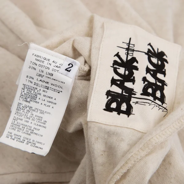 ブラックスキャンダル ヨウジヤマモトBLACK Scandal Yohji Yamamoto 斜行デザインラグランスリーブカットソー 生成り2 K-127920_015