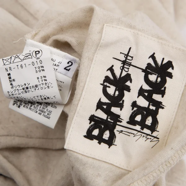 ブラックスキャンダル ヨウジヤマモトBLACK Scandal Yohji Yamamoto 斜行デザインラグランスリーブカットソー 生成り2 K-127920_016