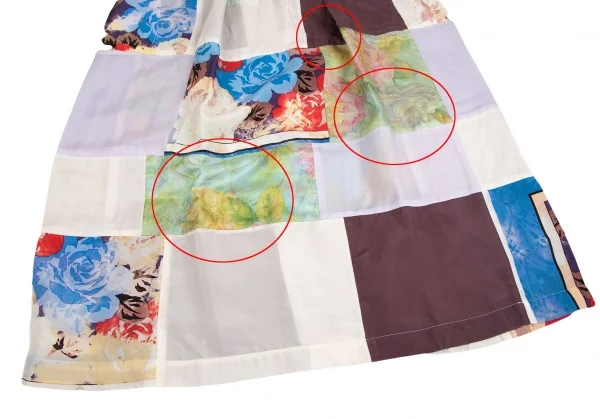 tricot COMME des GARCONS Flower Printed Patchwork Skirt K-127938_009