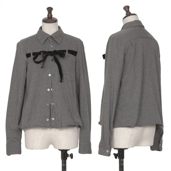 tricot COMME des GARCONS Tape Decoration Long Sleeve Shirt Charcoal,Black S-M K-127940_001