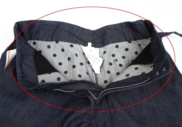 COMME des GARCONS Dot Inside Belted Wide Jeans K-127945_005