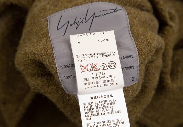 Yohji Yamamoto POUR HOMME Wool Pocket Design Long Coat K-127964_017
