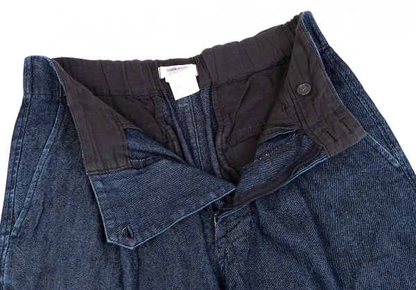 プランテーションPlantation ペーパー混ウォッシュドコットンデニムワイドパンツ インディゴS K-127986_004