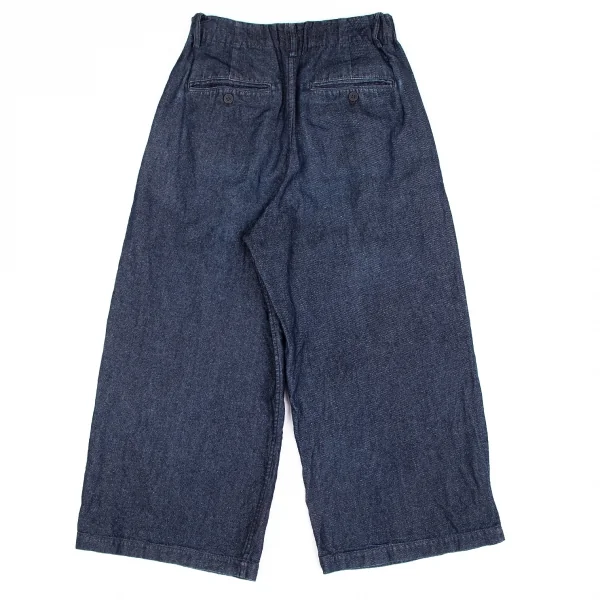 プランテーションPlantation ペーパー混ウォッシュドコットンデニムワイドパンツ インディゴS K-127986_008