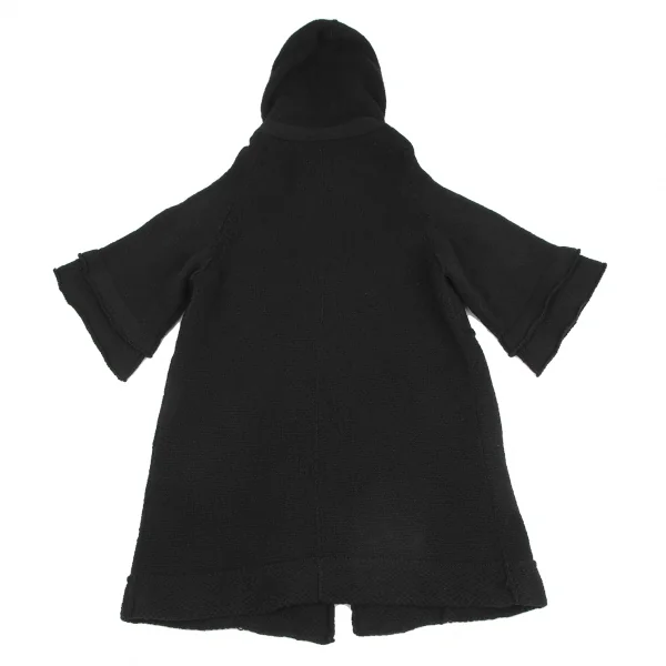Y's Wool Low Gauge Hooded Double  Knit Coat K-128005_012