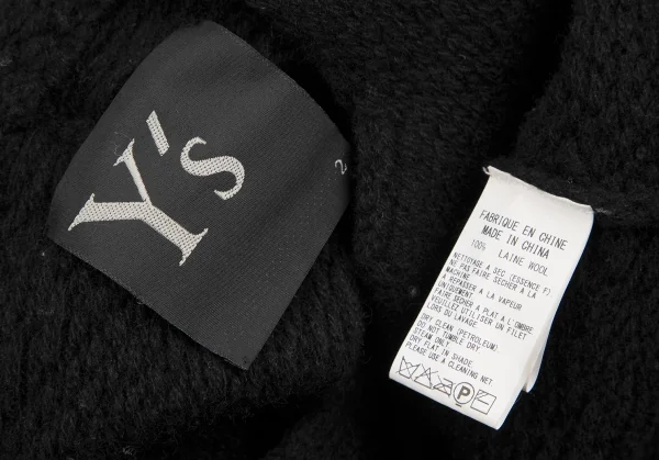 Y's Wool Low Gauge Hooded Double  Knit Coat K-128005_014