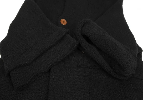 Y's Wool Low Gauge Hooded Double  Knit Coat K-128005_007