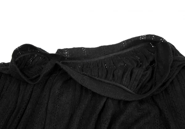 Y's Poly Linen Needle Cut Striped Gathers Skirt K-128007_005