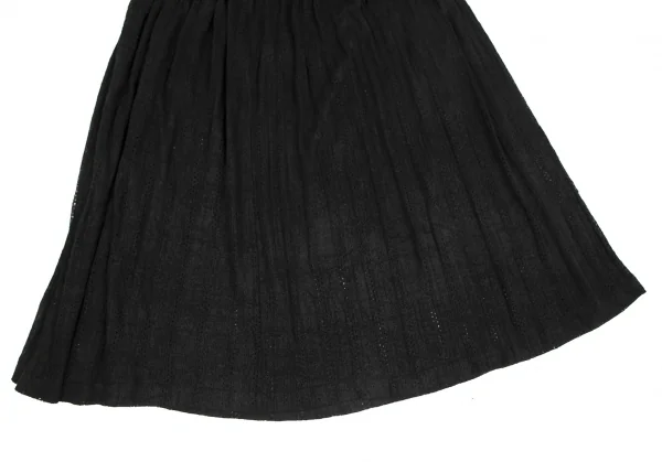 Y's Poly Linen Needle Cut Striped Gathers Skirt K-128007_009