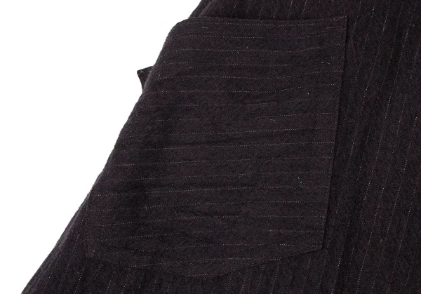 Y's Glitter Stripe Asymmetry Wool Dropped Crotch Pants K-128015_013