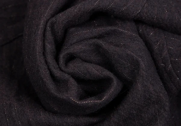 Y's Glitter Stripe Asymmetry Wool Dropped Crotch Pants K-128015_014