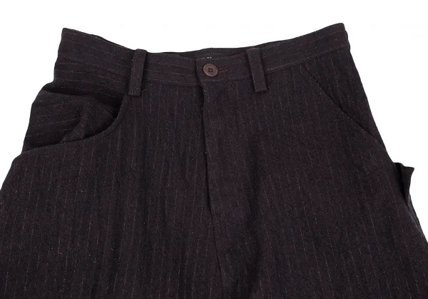 Y's Glitter Stripe Asymmetry Wool Dropped Crotch Pants K-128015_003