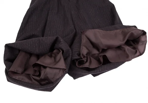 Y's Glitter Stripe Asymmetry Wool Dropped Crotch Pants K-128015_009