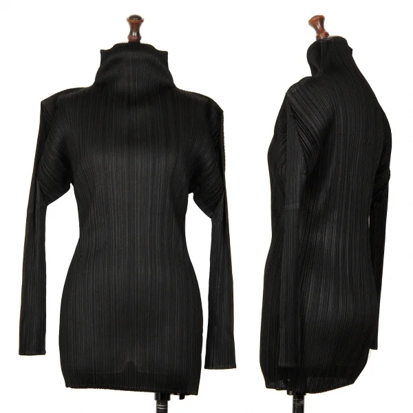 PLEATS PLEASE Turtle Neck T Shirt Black 4 K-128020_001
