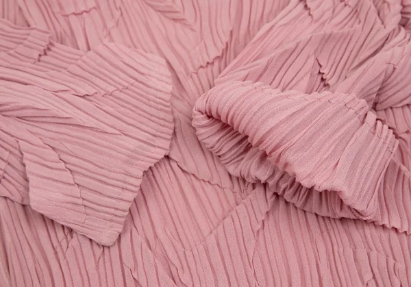 ISSEY MIYAKE Wrinkle Pleats Mock Neck T Shirt K-128022_010