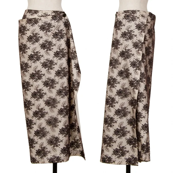 tricot COMME des GARCONS Mesh Floral Wrap Skirt Beige M K-128030_001