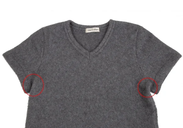 COMME des GARCONS Poly Rayon V Neck Knit T Shirt K-128035_003