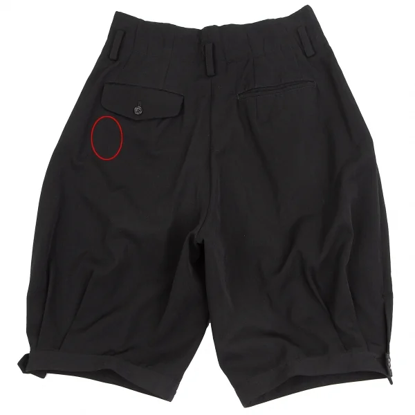 COMME des GARCONS Wool Gabardine Hem Tuck Button Shorts K-128036_011