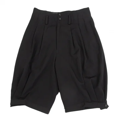 COMME des GARCONS Wool Gabardine Hem Tuck Button Shorts