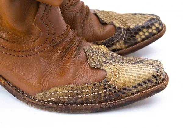 JUNYA WATANABE MAN PINK Leather Western Boots K-128037_010