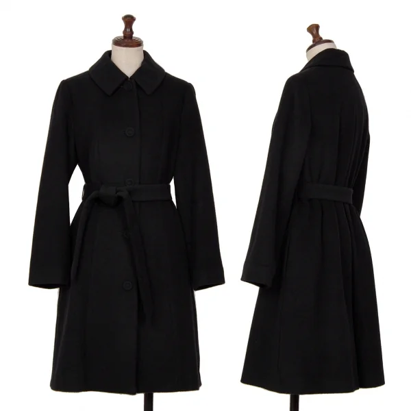 Sybilla Angora Wool Belted Coat Navy M K-128047_001