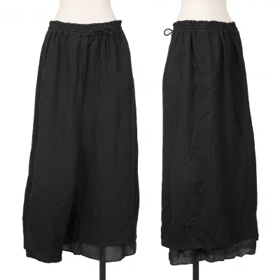 Y's Wool Fulling Asymmetric Wide Dropped Crotch Pants