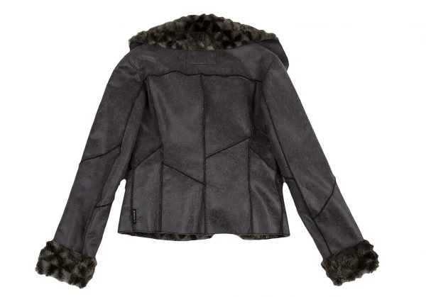 アルマーニジーンズARMANI JEANS フェイクムートンファーベルテッドジャケット ダークモカ40 K-128101_014