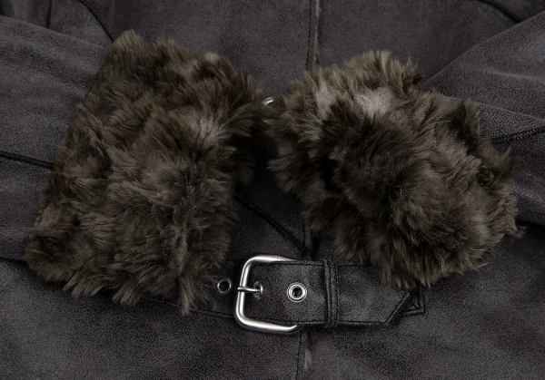 アルマーニジーンズARMANI JEANS フェイクムートンファーベルテッドジャケット ダークモカ40 K-128101_007