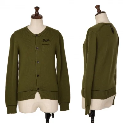 Y's Face Design Wool Knit Cardigan