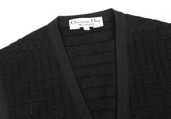 クリスチャンディオールChristian Dior グリッドチェックニットベスト 黒M K-128142_004