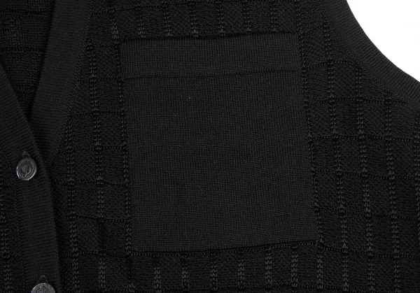 クリスチャンディオールChristian Dior グリッドチェックニットベスト 黒M K-128142_007